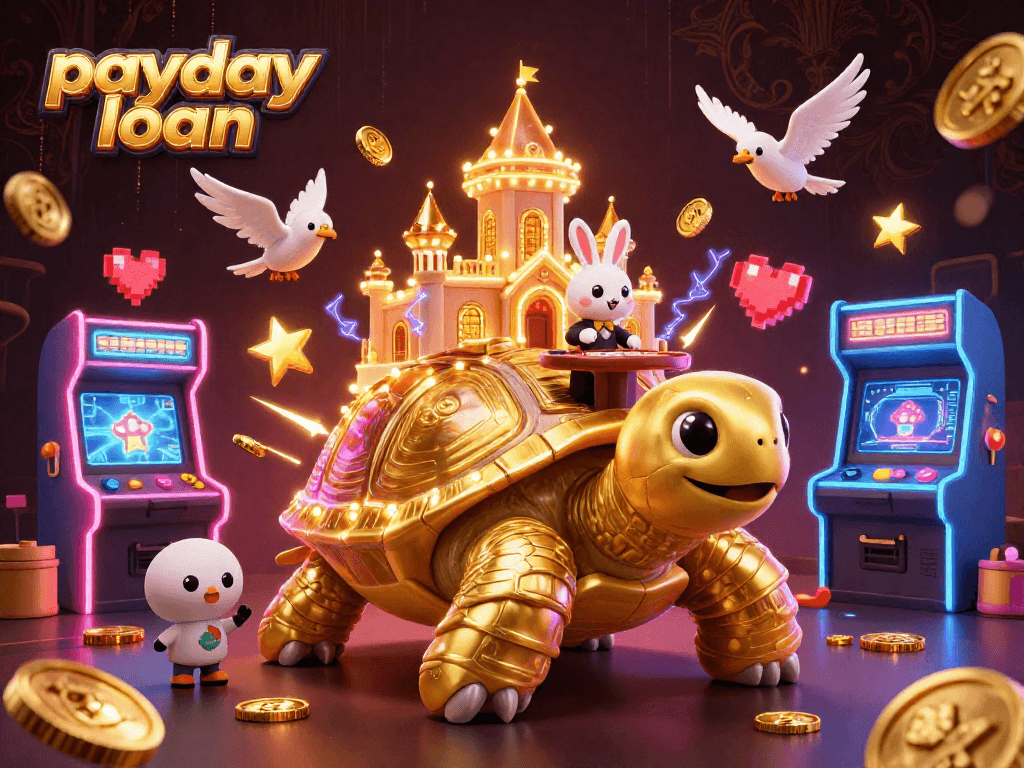 Experience thrilling payday loan slots with a golden tortoise and dynamic game elements!