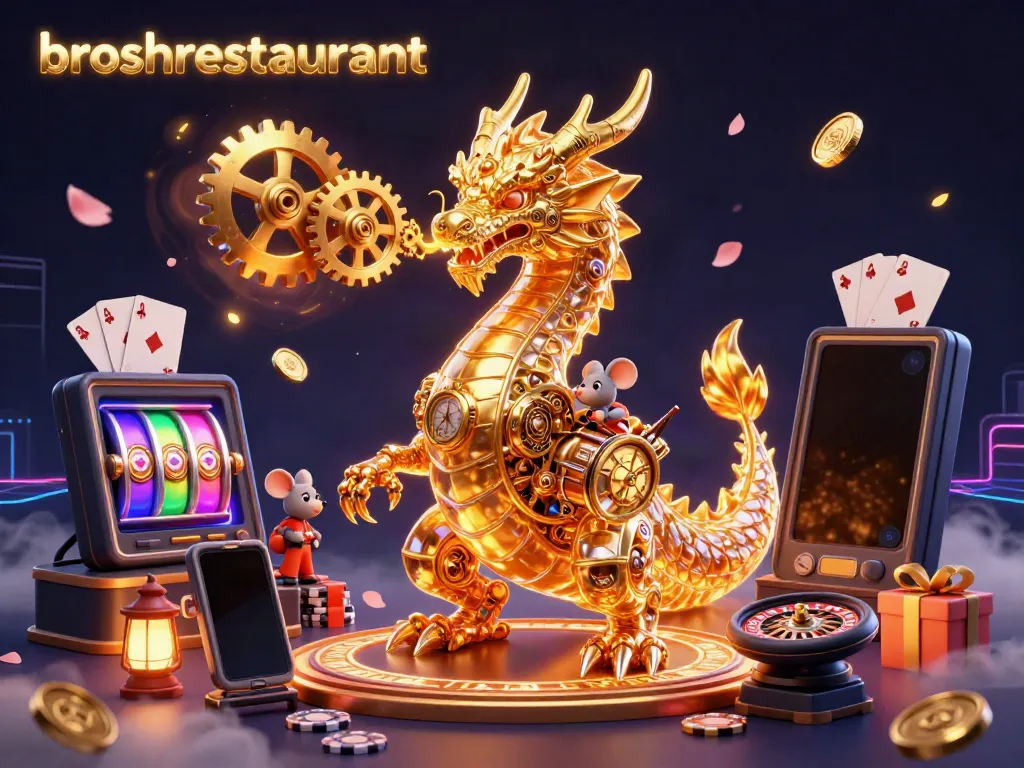 Breathe life into your gaming strategy with broshrestaurant's intricate casino illustration featuring dynamic slot games and golden treasures.