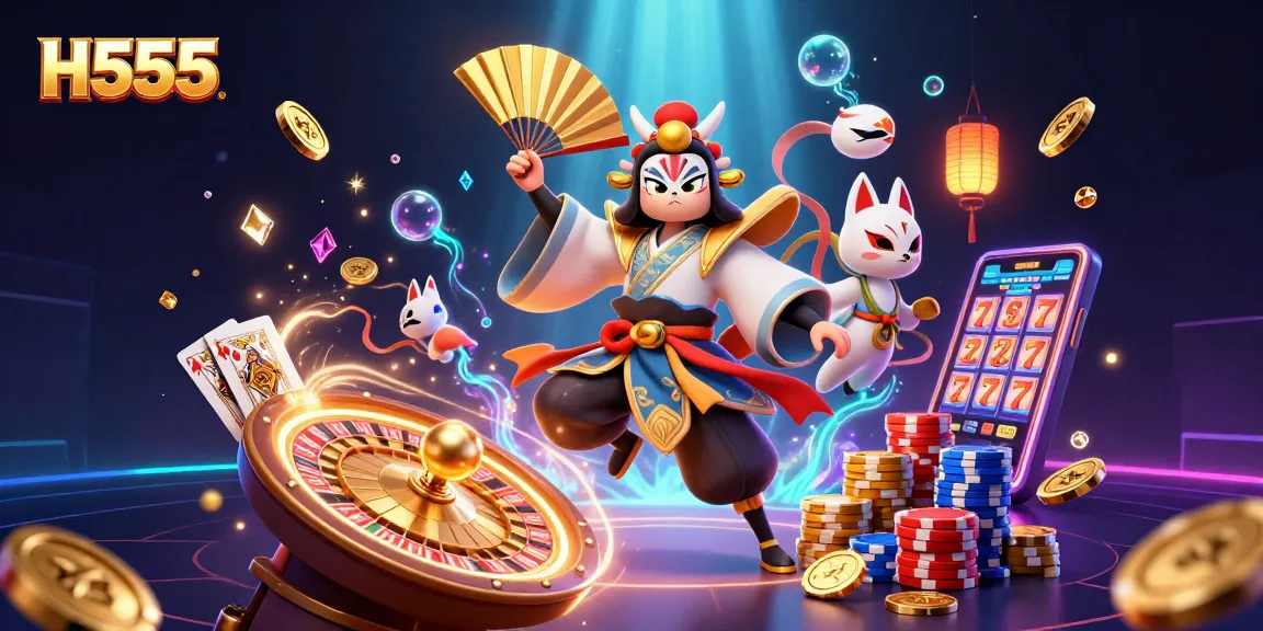 Experience thrilling gaming with H555 as kabuki warriors, rich coins, and energetic gameplay merge!