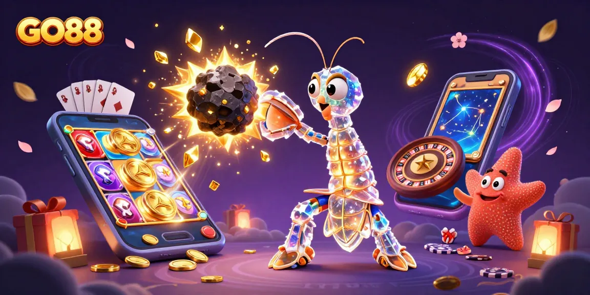 Experience thrilling gaming at GO88 with a cosmic shrimp and adventure elements.