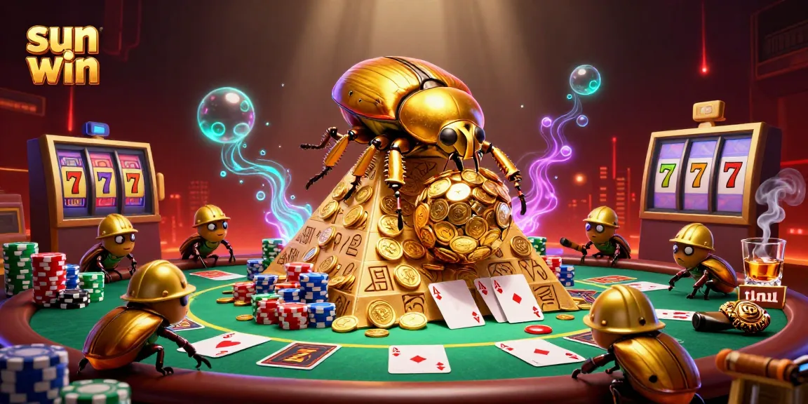 Experience the excitement of sun win with golden coins and vibrant casino elements.