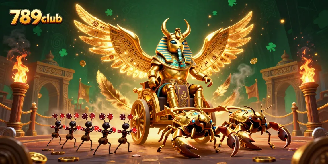 Experience thrilling gameplay at 789club with colorful scorpions and golden elements in a vibrant casino scene.